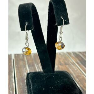 Women's Small Beaded Drop Dangle Earrings Yellow Orange